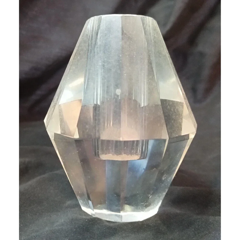 SIA Swedish Lead Crystal Diamond Shaped Candle Holder